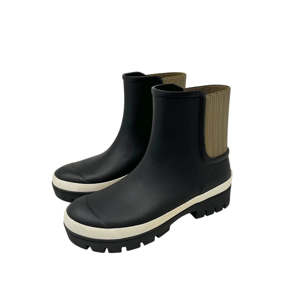 Tory‎ Burch Foul Weather Hurricane Rain Boots Women's Size 10 Black
